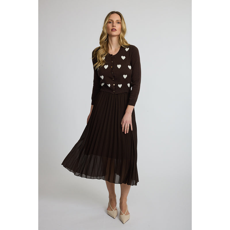 Pistache Georgette Pleated Skirt