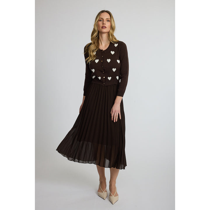 Pistache Georgette Pleated Skirt