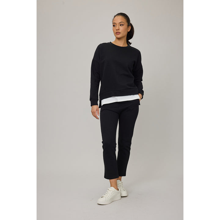 Pistache Terry Cotton Sweatshirt with Zippers and Cotton Bottom