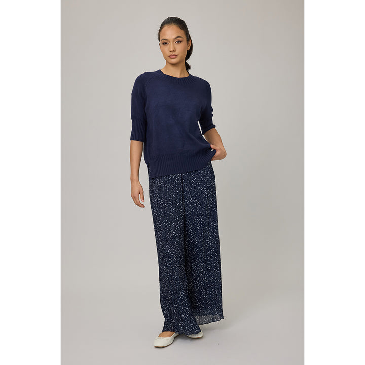 Pistache Short Sleeve Crew Knit Sweater with Ribbing