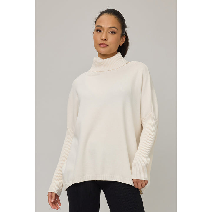 Pistache Oversized Turtleneck Knit Sweater