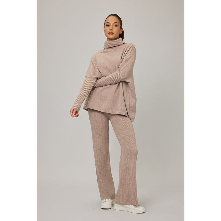 Pistache Oversized Turtleneck Knit Sweater