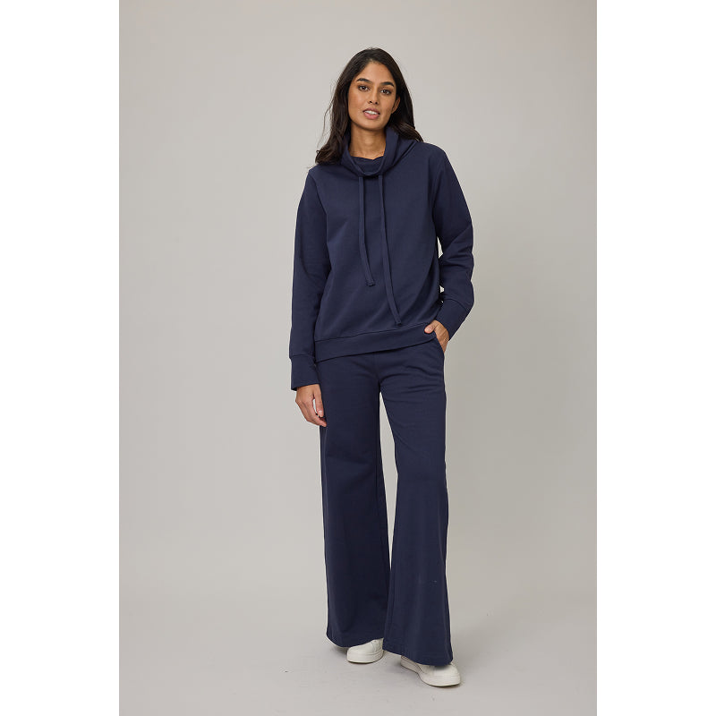 Pistache Wide Leg Terry Cotton Pull On Lounge Pant