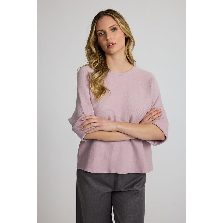 Pistache Fine Knit Sweater With Folded Sleeve