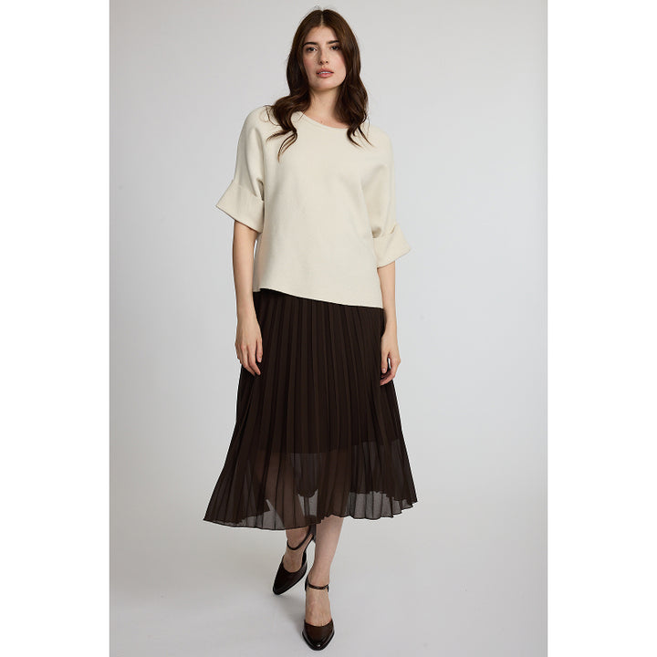 Pistache Georgette Pleated Skirt