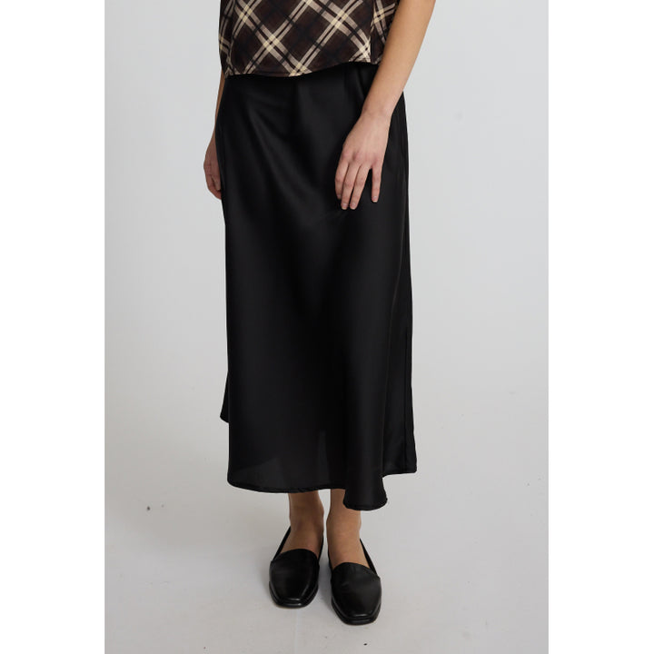 Pistache Long Satin Skirt