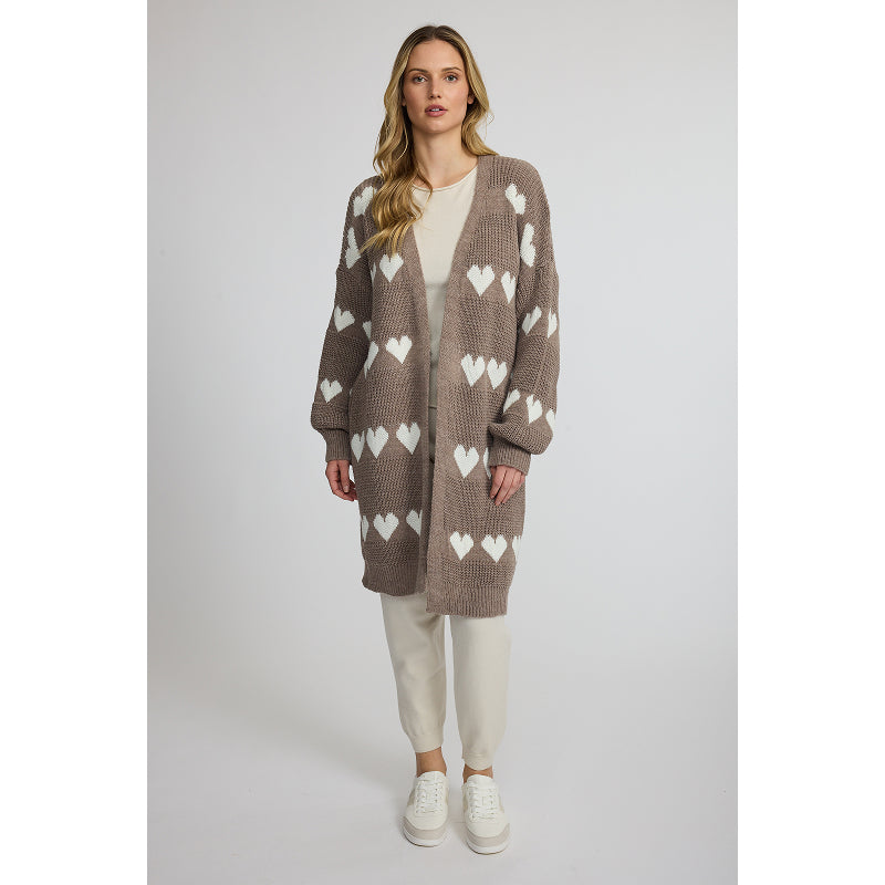 Manteau en tricot cœur pistache