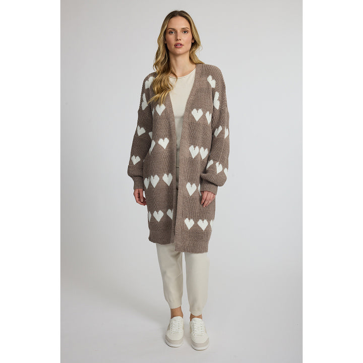 Manteau en tricot cœur pistache