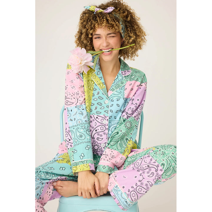PJ Salvage Howdy Honey Paisley Print Flannel PJ Set