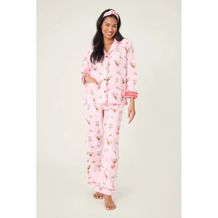 PJ Salvage Tini Time Drink Print 3-Piece Flannel PJ Set