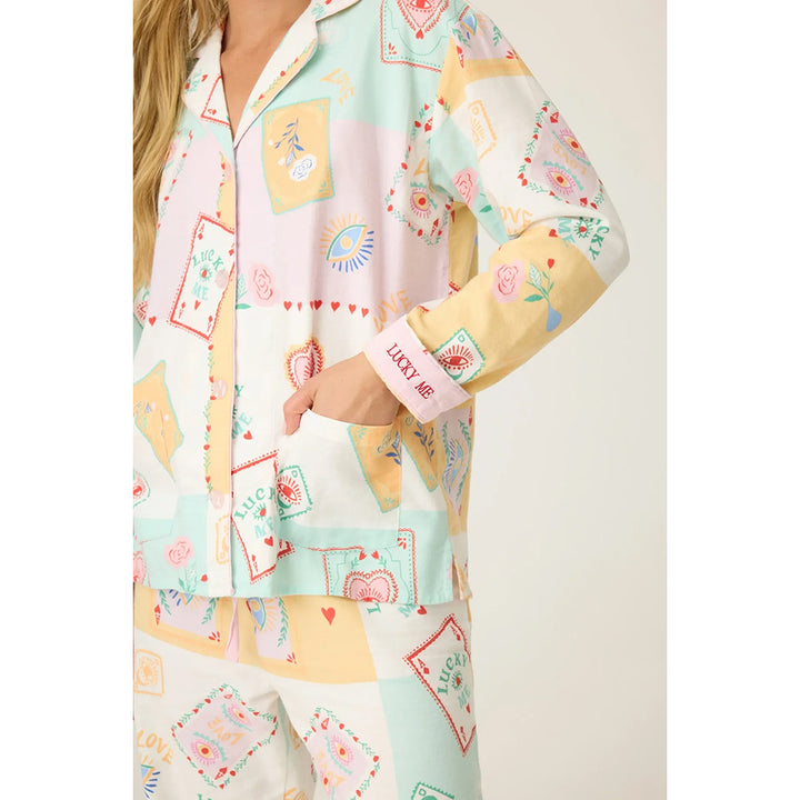 PJ Salvage Lucky Me Print Flannel PJ Set
