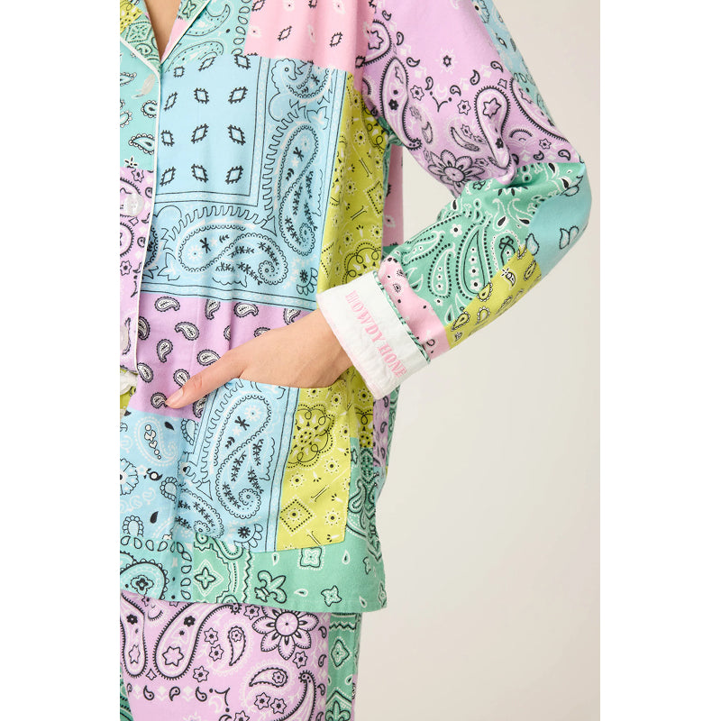 PJ Salvage Howdy Honey Paisley Print Flannel PJ Set