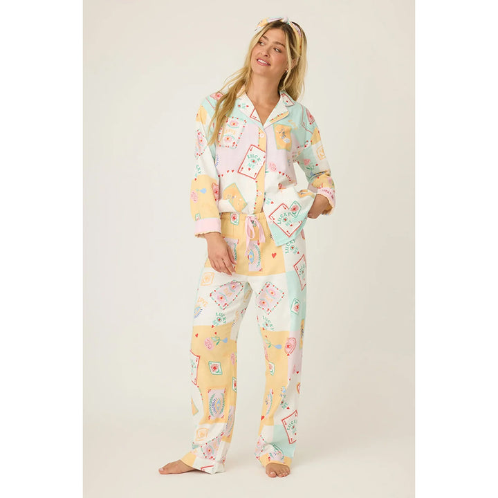 PJ Salvage Lucky Me Print Flannel PJ Set