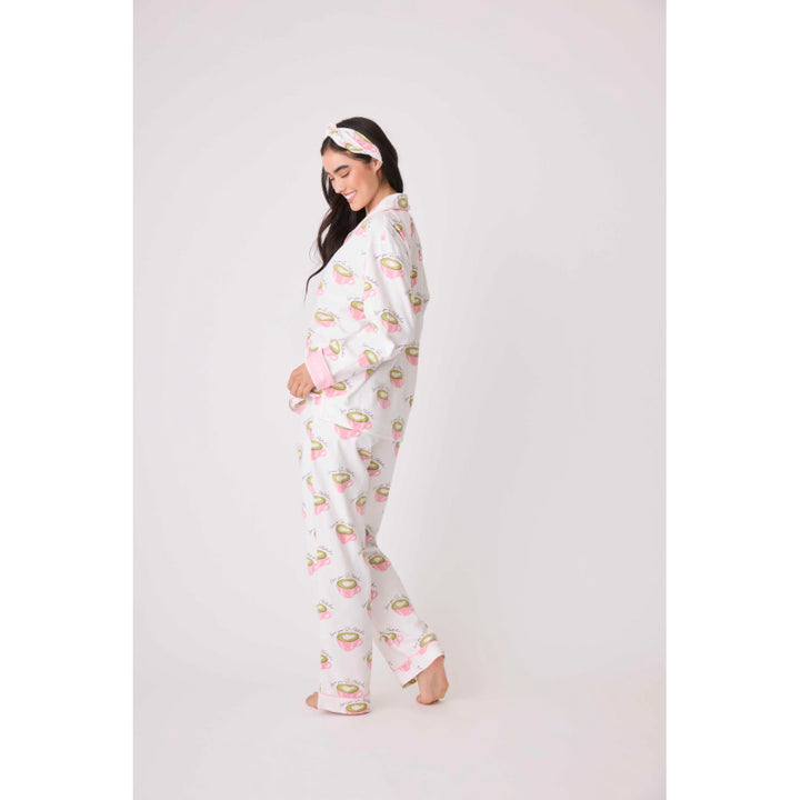 PJ Salvage Love 'U' So Matcha Cozy Flannel PJ Set