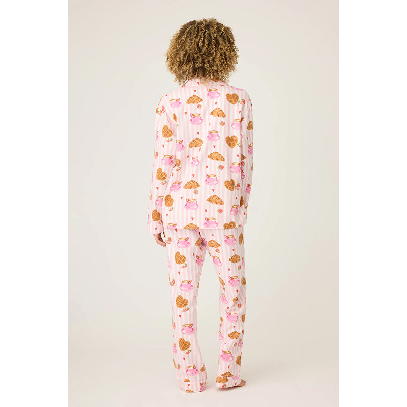 PJ Salvage Brunch Club Breakfast Print Flannel PJ Set