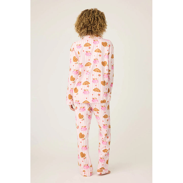 PJ Salvage Brunch Club Breakfast Print Flannel PJ Set