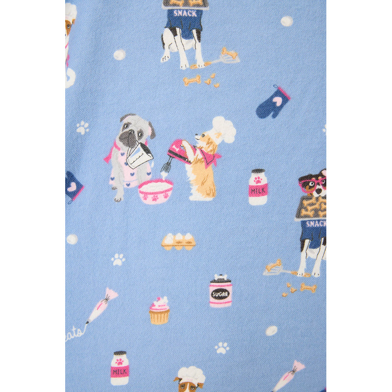 PJ Salvage Baked Woof Love Dog Print Flannel PJ Set