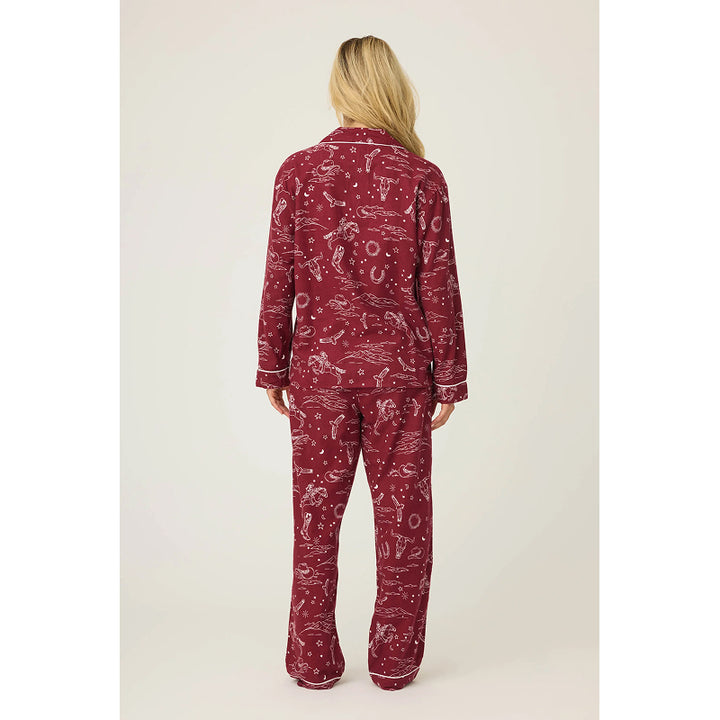 PJ Salvage Hold Your Horses Western Print Flannel PJ Set