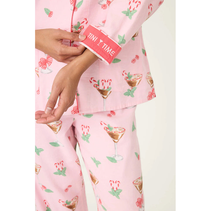 PJ Salvage Tini Time Drink Print 3-Piece Flannel PJ Set