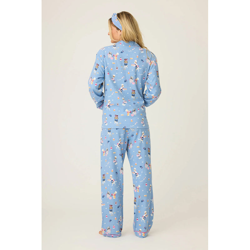 PJ Salvage Baked Woof Love Dog Print Flannel PJ Set