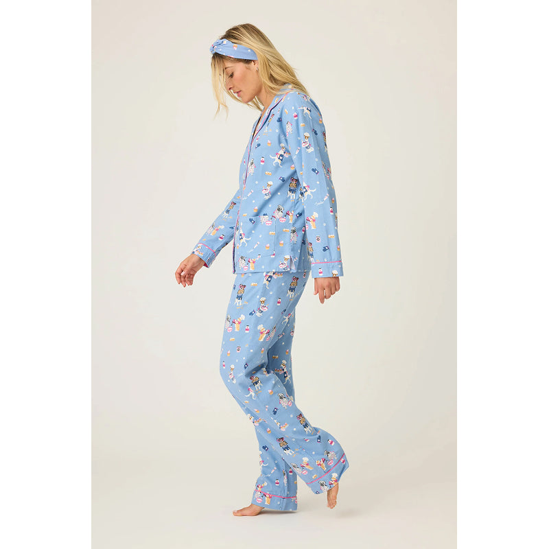 PJ Salvage Baked Woof Love Dog Print Flannel PJ Set