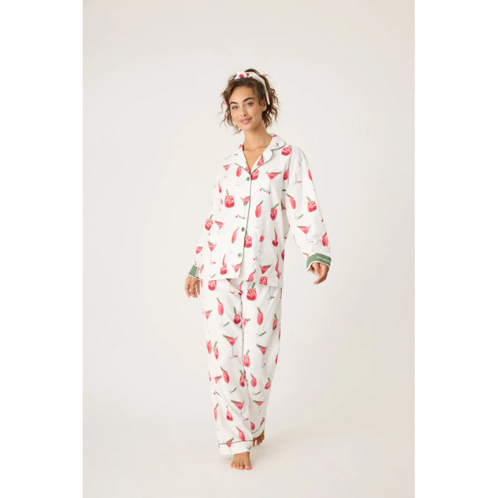 PJ Salvage Cranberries & Cocktails Flannel PJ Set