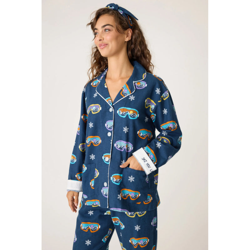 PJ Salvage Ski You Later Flannel PJ Set