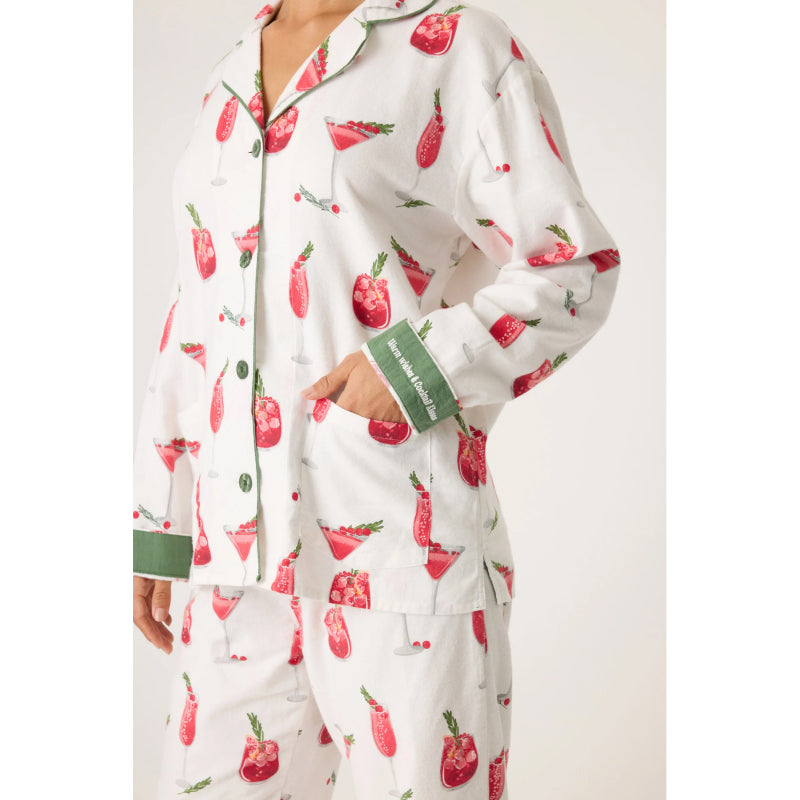 PJ Salvage Cranberries & Cocktails Flannel PJ Set