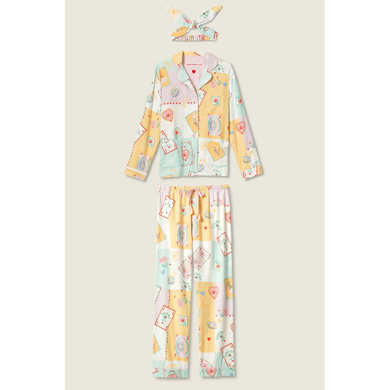 PJ Salvage Lucky Me Print Flannel PJ Set