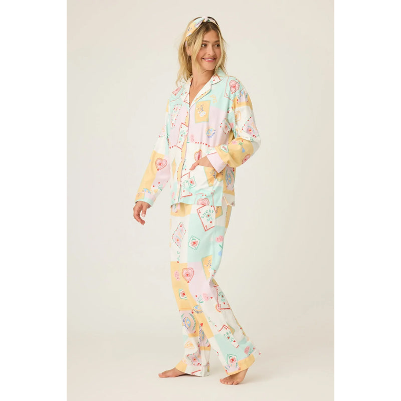 PJ Salvage Lucky Me Print Flannel PJ Set