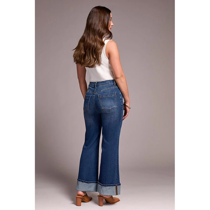 Tribal Brooke Cuffed Palazzo Jeans