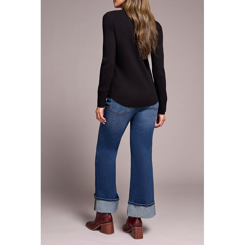 Tribal Long Sleeve Henley Top with Buttons