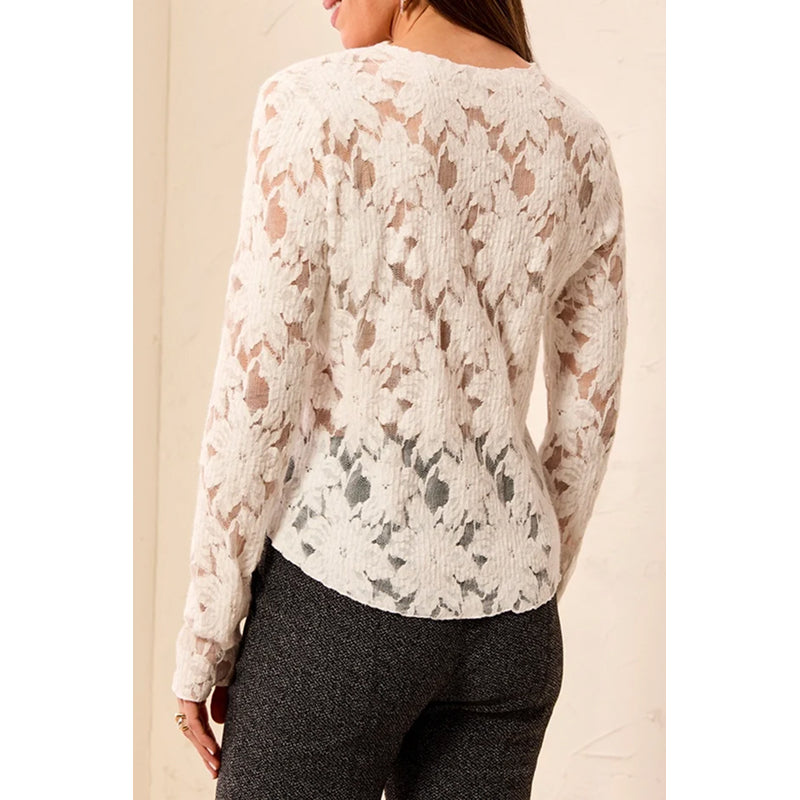 Tribal Fancy Nancy Lace Button Top