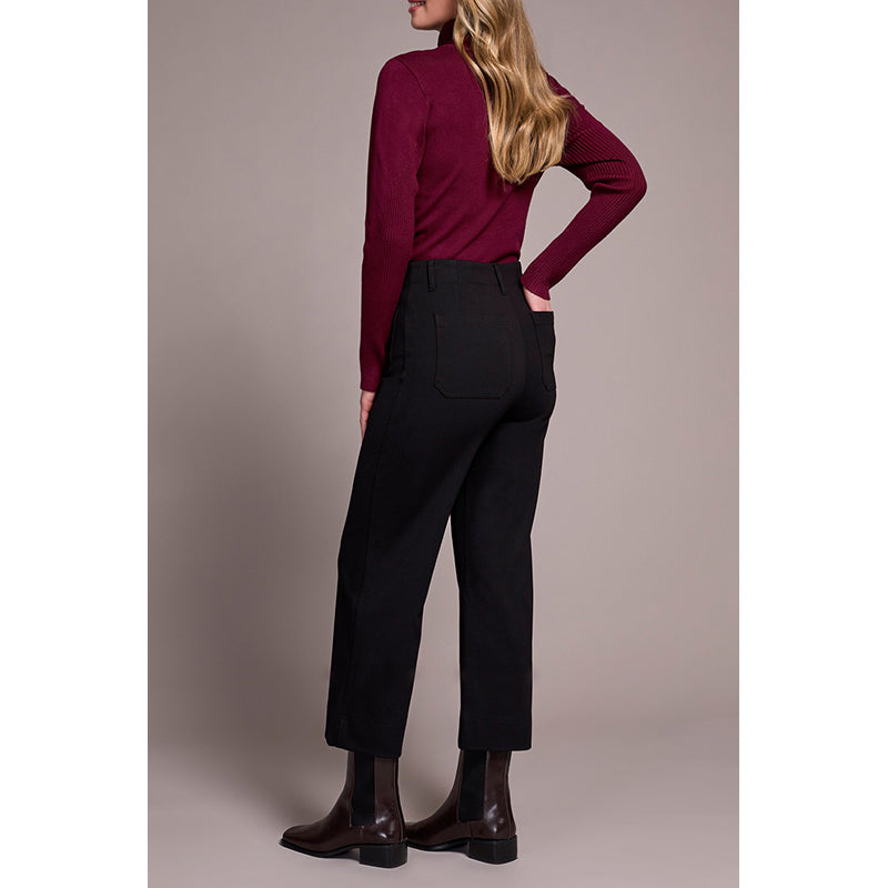 Tribal High Rise Fly Front Capri with Pockets