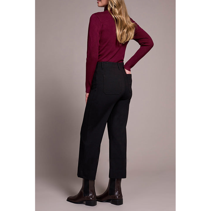 Tribal High Rise Fly Front Capri with Pockets