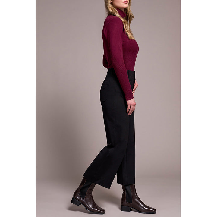 Tribal High Rise Fly Front Capri with Pockets