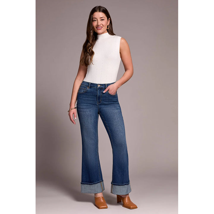 Tribal Brooke Cuffed Palazzo Jeans