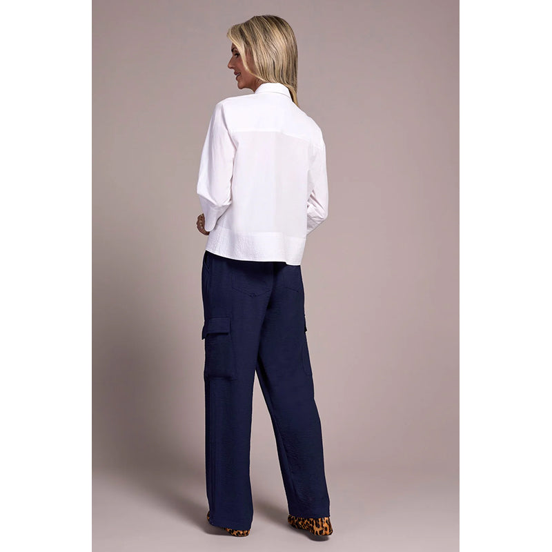 Tribal Soft Poplin 3/4 Sleeve Button-Front Shirt