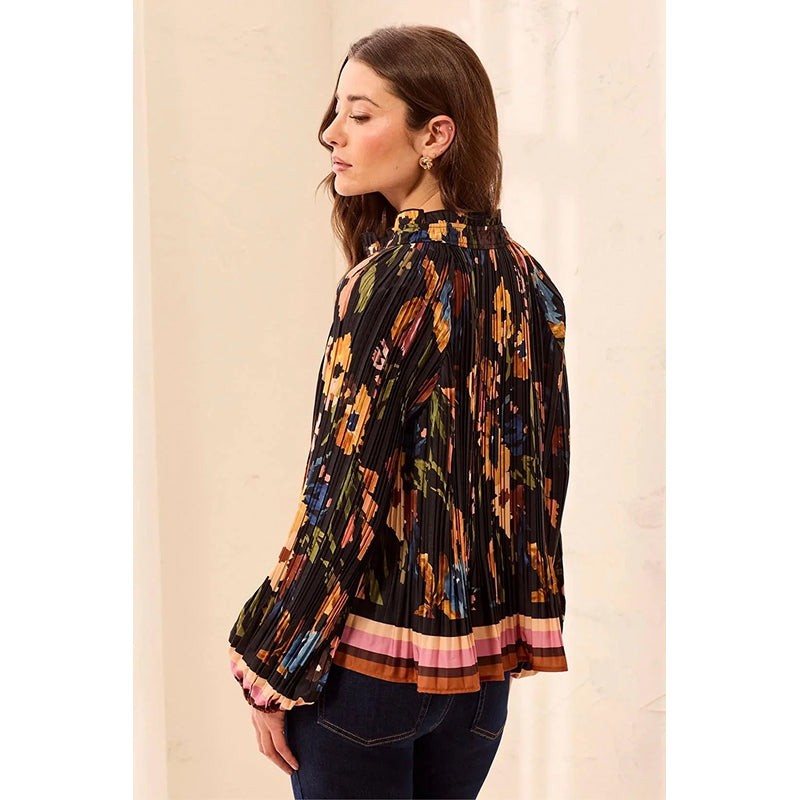 Blouse à manches longues Tribal avec col volanté