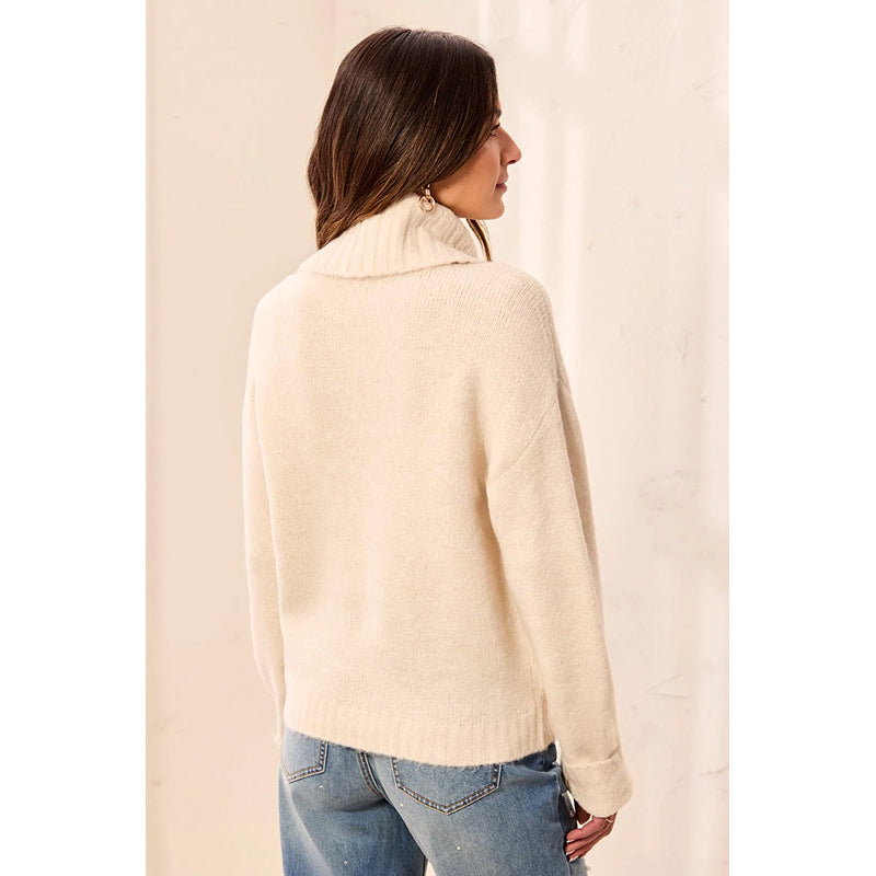 Tribal Turtle Neck Bow DTL Sweater