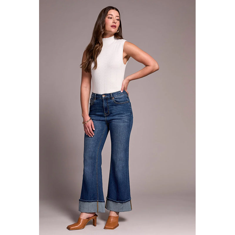 Tribal Brooke Cuffed Palazzo Jeans