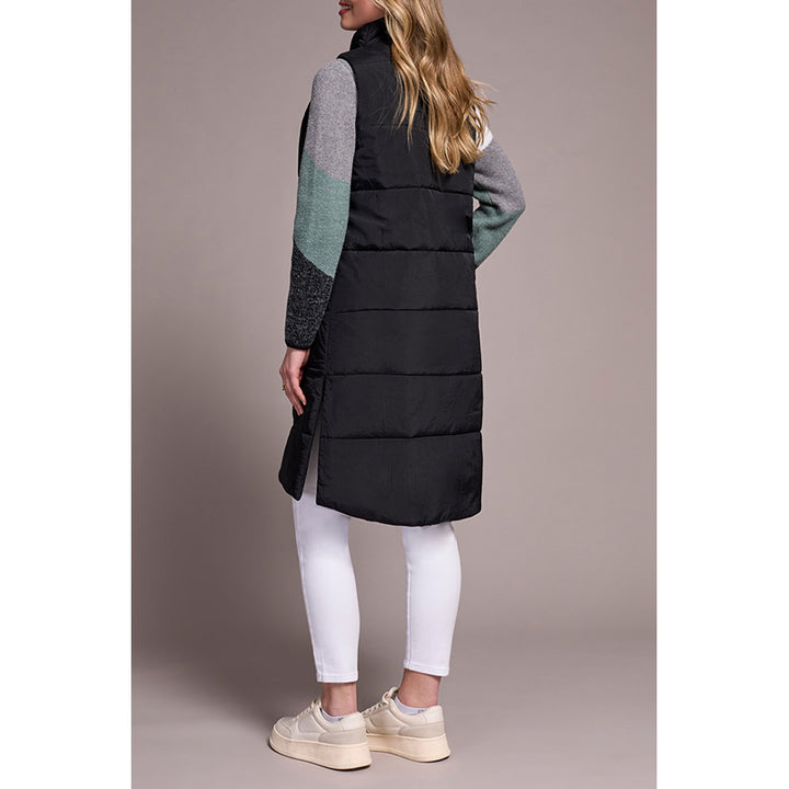 Tribal Long Zip-Front Quilted Vest