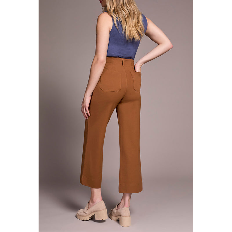 Tribal High Rise Fly Front Capri with Pockets