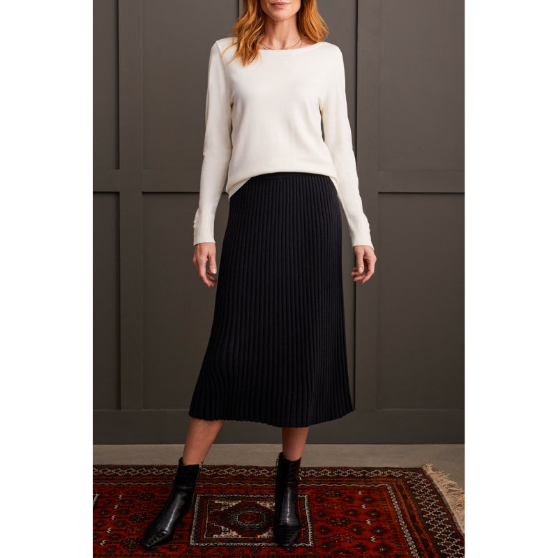 Tribal Rib Knit Midi Skirt