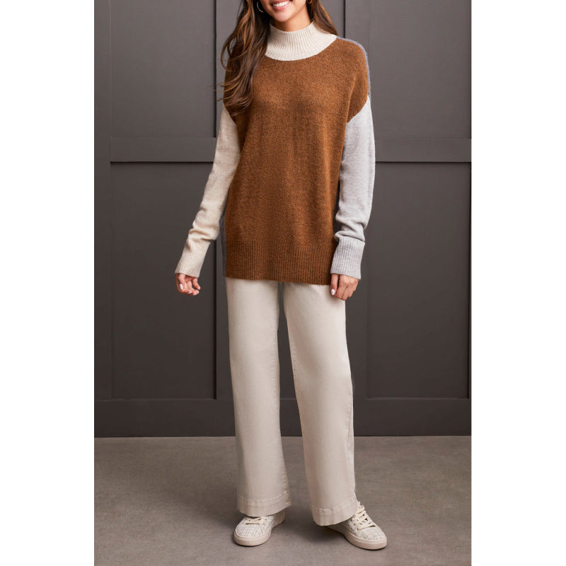 Tribal Long Sleeve Mock Neck Sweater