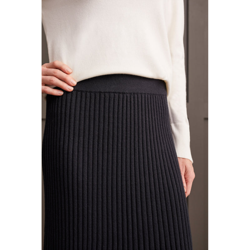 Tribal Rib Knit Midi Skirt