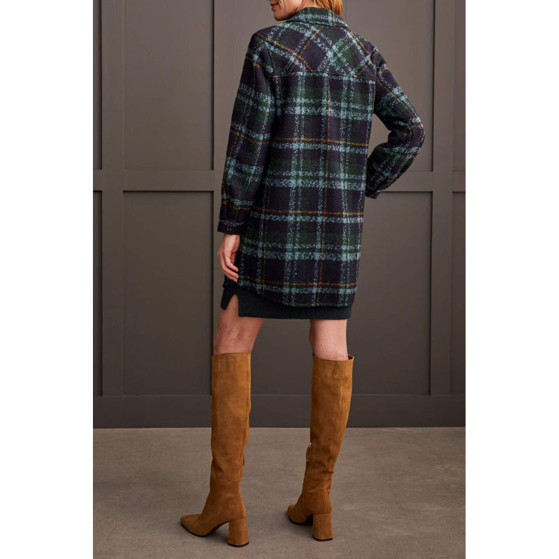 Tribal Long Plaid Shacket