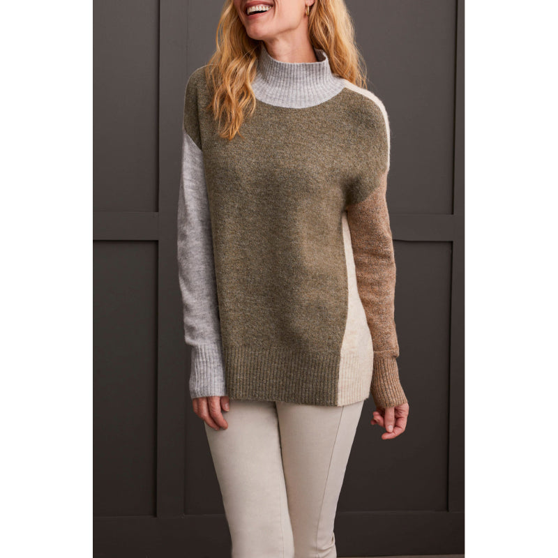 Tribal Long Sleeve Mock Neck Sweater