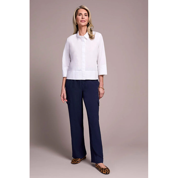 Tribal Soft Poplin 3/4 Sleeve Button-Front Shirt