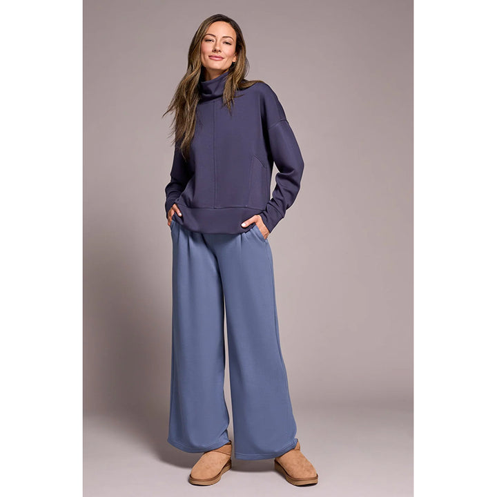 Tribal Techno Lux Drop Shoulder Funnel Neck Knit Top